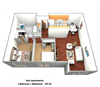 2 BD 1 Bath 875 SF
